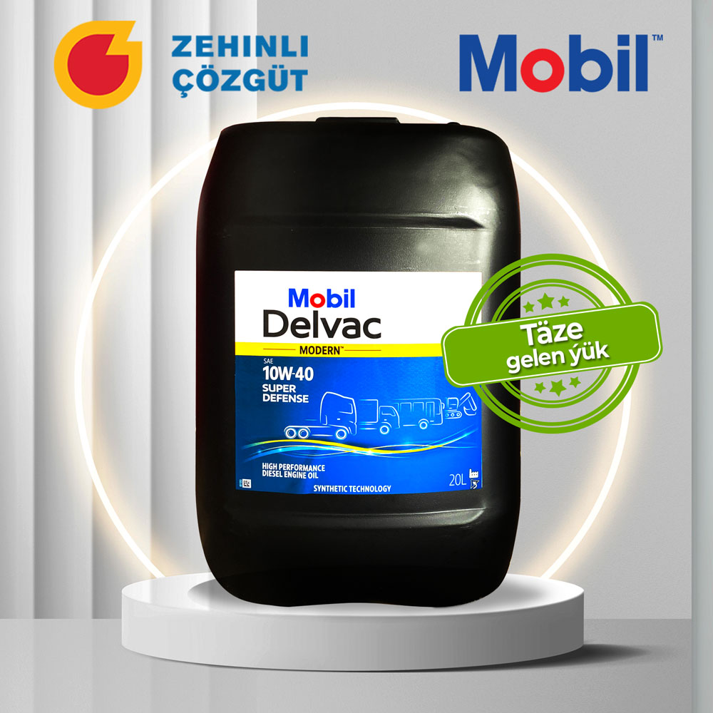 Mobil Delvac Modern 10W-40 SD (20L) - Dizel we benzin üçin sintetiki hereketlendiriji ýagy